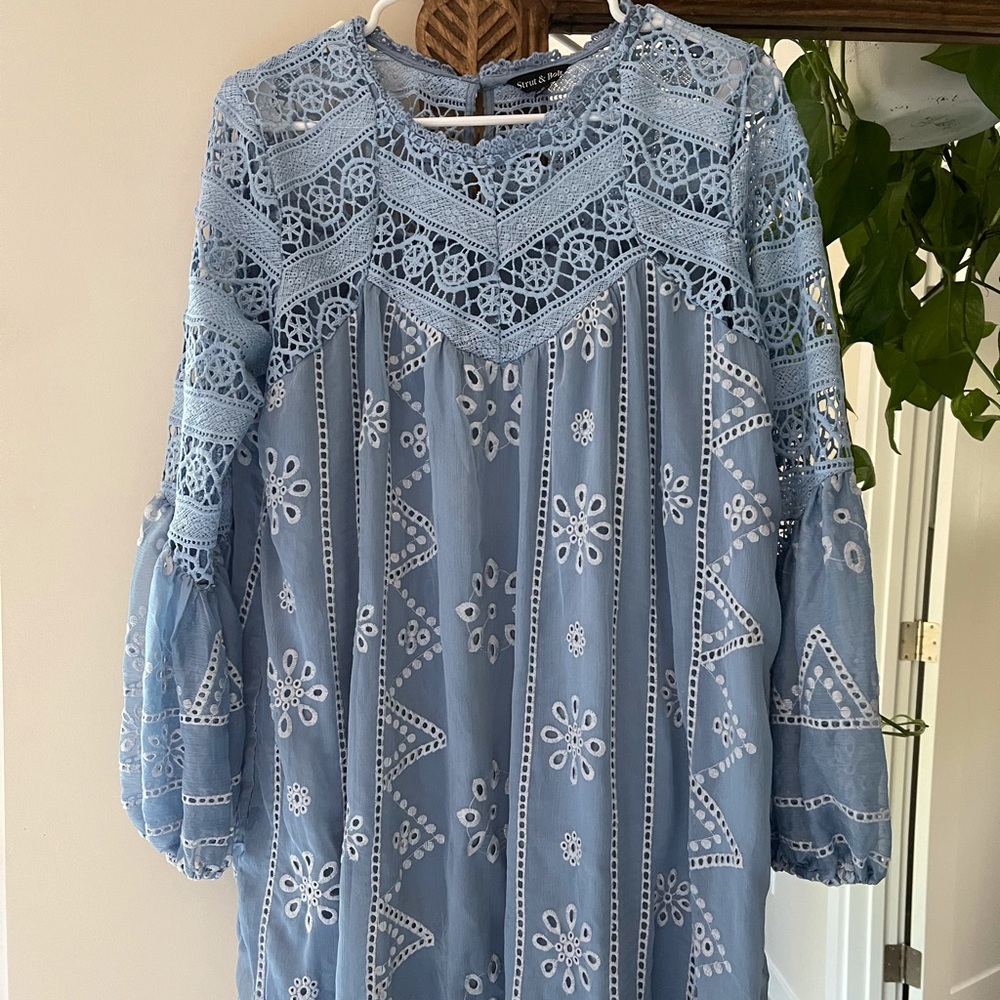 Light blue boho dress